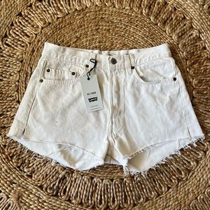 Re/Done x Levi White Denim Shorts Size 26